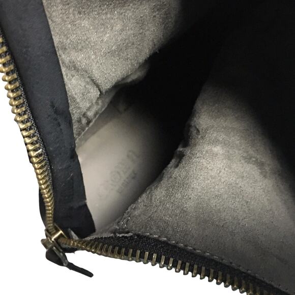 Crown‎ Vintage Lulu Knee-High Boots Black Faux Leather Foldover Wedge Women's 8 - Picture 10 of 12